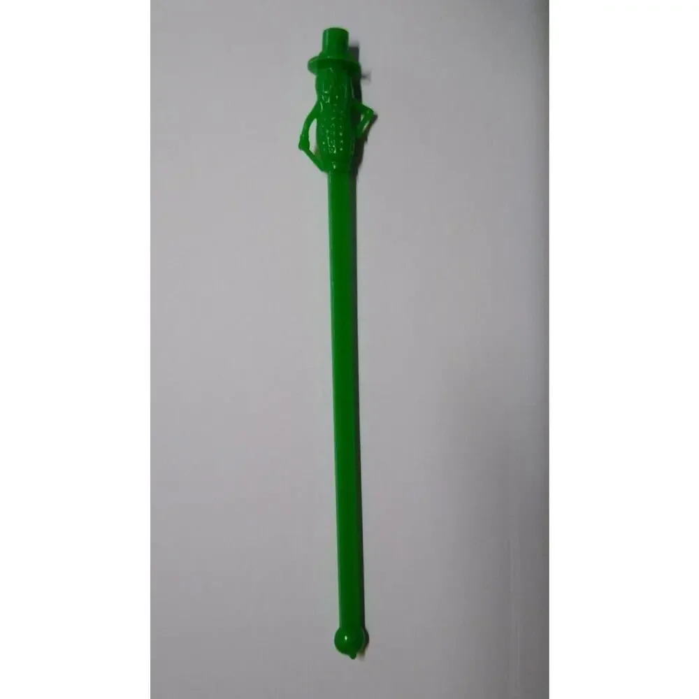 Mr Peanut Swizzle Stick 1950s Vintage Green Plastic Planters Peanuts Kitchenware